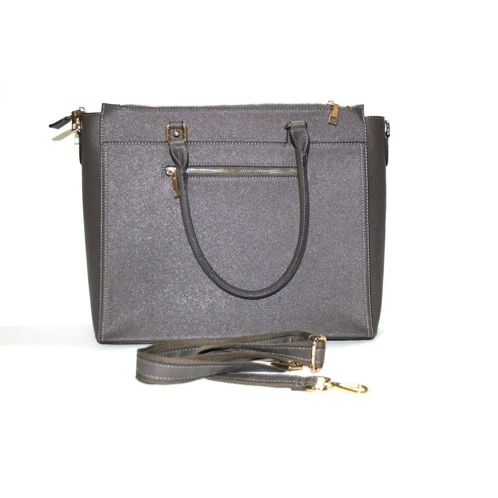 Baimay Laptop Bag for Women 15.6 Inch Laptop Work Tote Bag Briefcase Brown Gold
